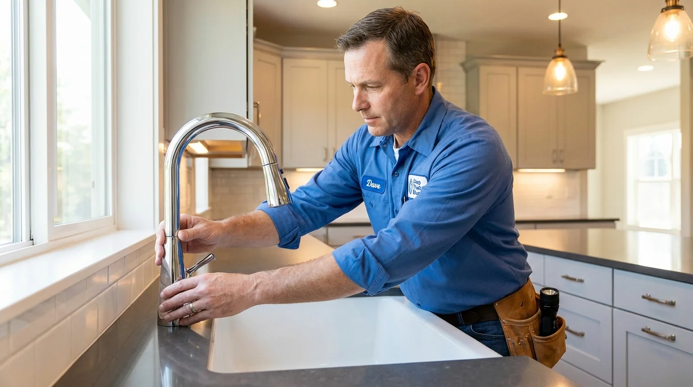 Kitchen faucet installation by Johns Plumbing LLC in Charlton